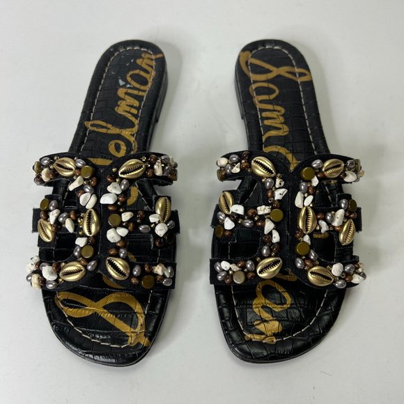 Sam Edelman Shoes - **SOLD**Sam Edelman Shell Embellished Slides Sandals Size 9